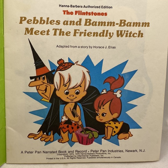 The Flintstones Pebbles and Bamm-Bamm and the Friendly Witch Book & Record 1977 - Picture 3 of 15